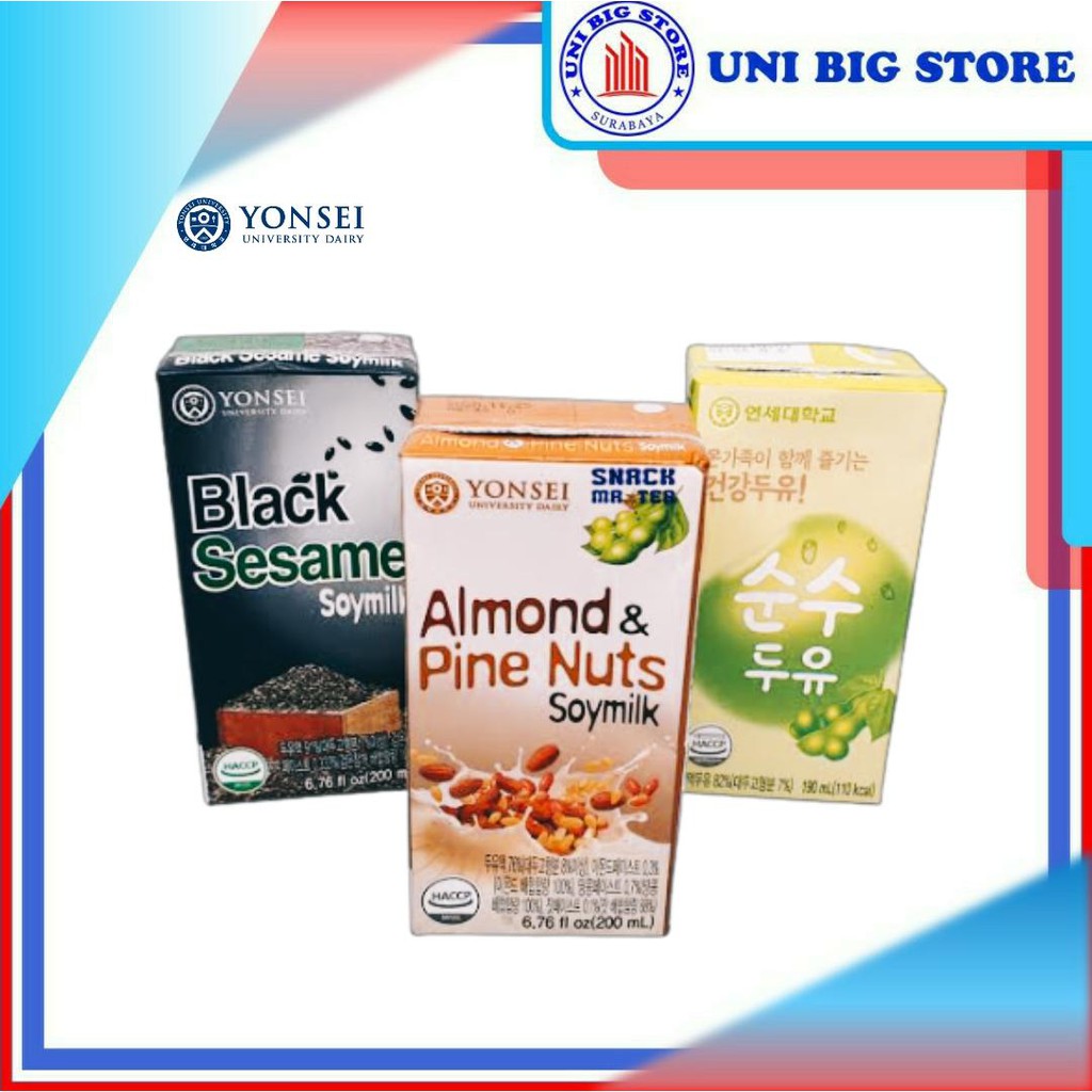Jual Susu YONSEI Pure Soy Milk Almond & Pine Black Sesame Soya
