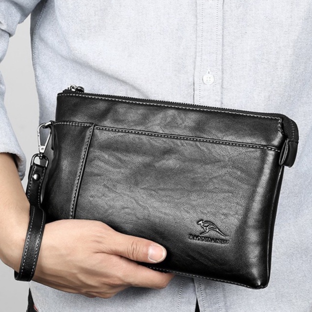 Zw40 Tas Tangan Pria Handbag Jinjing Pegang Pestaa Kulit Clut 7320NC Handbag Kulit Hitam Murah Impor