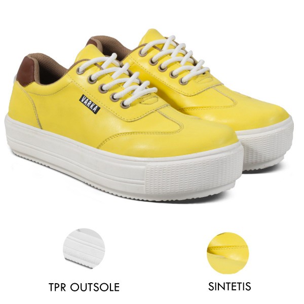 Sepatu Sneakers Wanita V 7341 Brand Varka Sepatu Casual Kets Wanita Trendi Berkualitas - Kuning