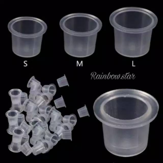 Cup Tinta Tato 25pcs / Wadah Tinta Sulam / Tempat Tinta Sulam Alis Bibir