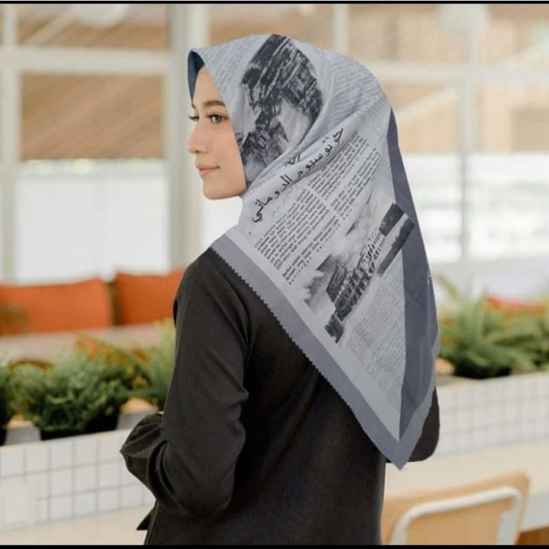 HIJAB Voal Premium Motif Segi empat , Hijab Square Printing (20 MOTIP) laser cut-K.C ABU''