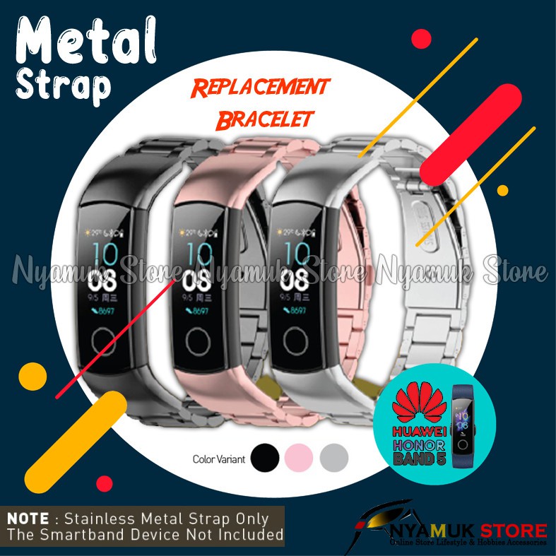 MIJOBS Honor Band 5  4 Metal Stainless Steel Strap for Huawei Band5