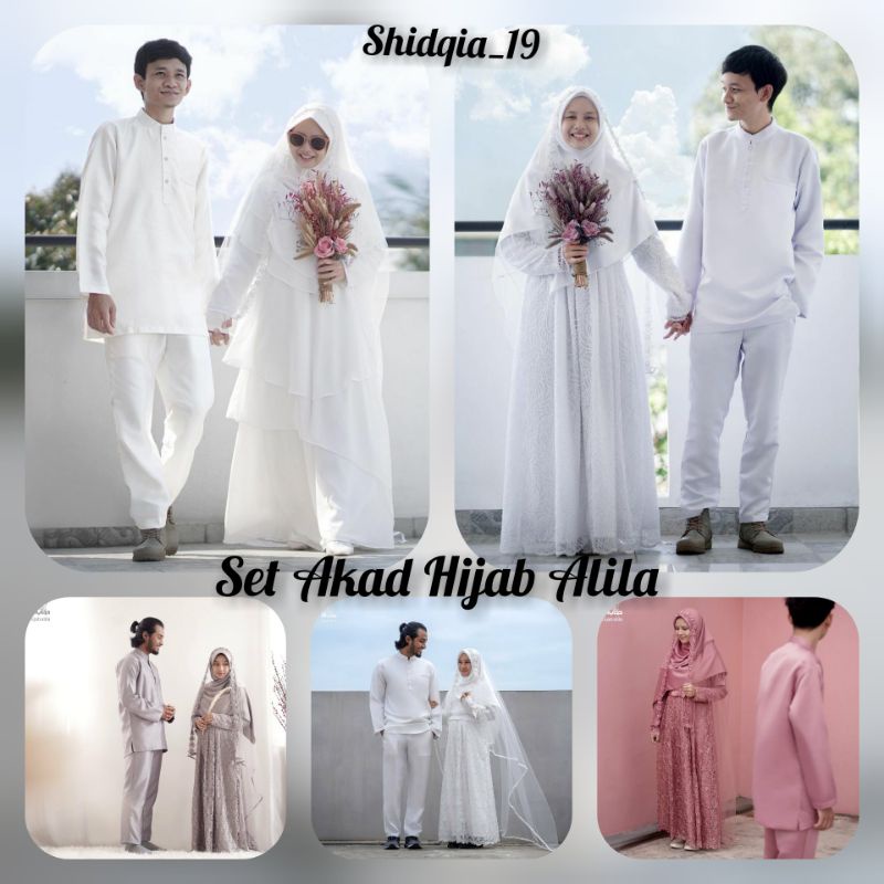 GAMIS SET AKAD BY HIJAB ALILA Gamis Walimah Syari Dress Wedding Gaun Nikah