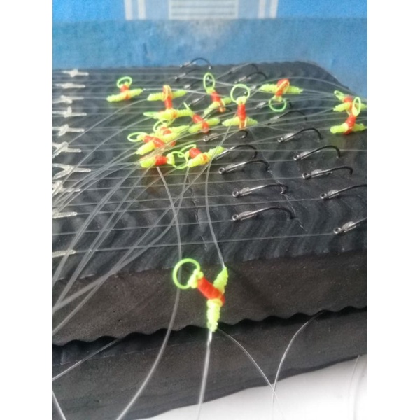 rangkaian kail jadi cabang 2 ikan mas indukan 234