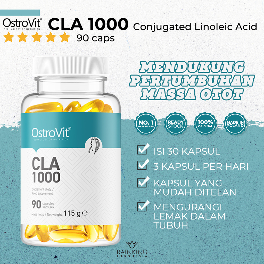 CLA 1000 Obat Suplemen Fitnes Pembentuk Massa Otot Fat Burner Pembakar Lemak Perut Kolesterol Tulang