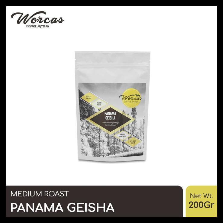 

DISKON TERBATAS !!! WORCAS ARABICA PANAMA GEISHA "NATURAL" 200GR - MEDIUM ROASTED COFFEE TERLARIS