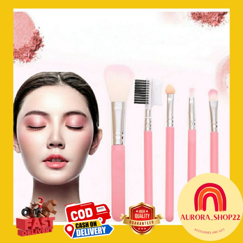 [COD] Kuas Make Up Brush Set 5 in 1 anti rontok / Set Alat Make Up / Kuas Make Up Set  Make Up Tools