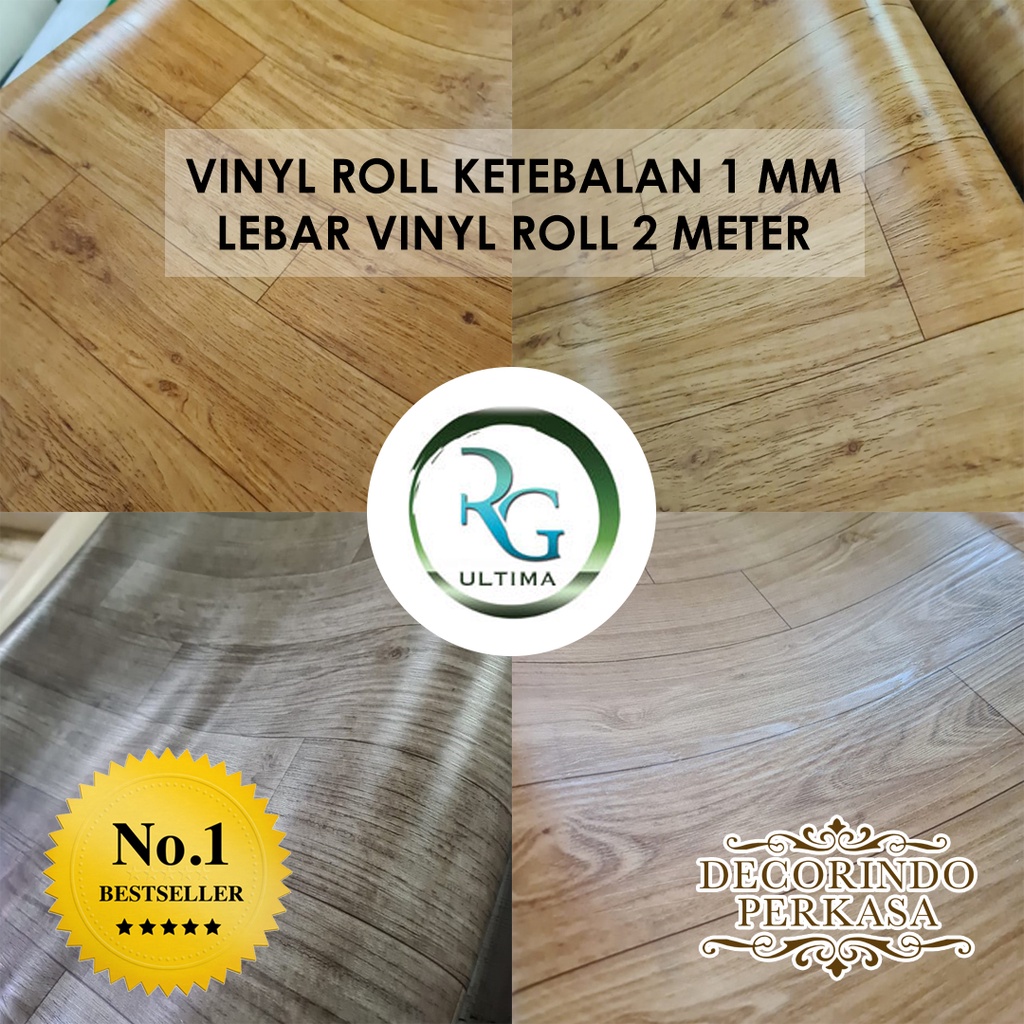 Karpet Vinyl Roll 1 mm RG Ultima Harga Per Meter Lari Lantai Vinyl Motif Kayu