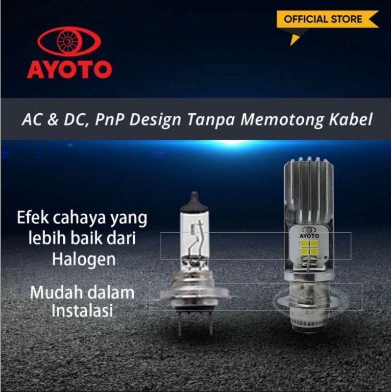 Bohlam Lampu Led Ayoto M2B AC DC Kaki 1 Hi Lo Matic Bebek