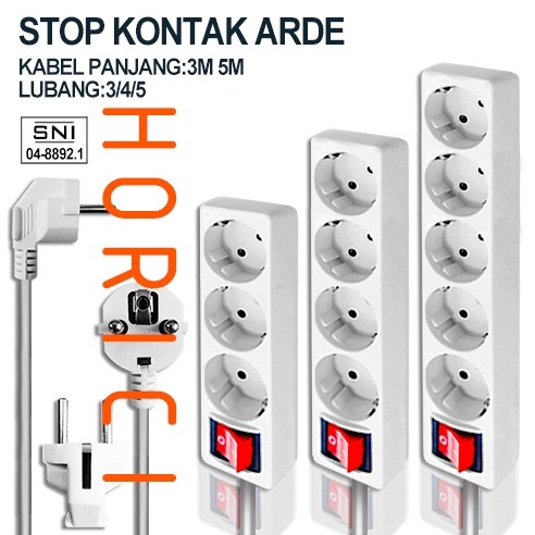 SNI STOP KONTAK 3/4/5LUBANG + KABEL PANJANG 3M &amp; 5M / STOP KONTAK KABEL COLOKAN