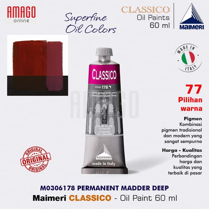 

MAIMERI Classico - Oil Paint - Permanent Madder Deep - 60ml - M0306178