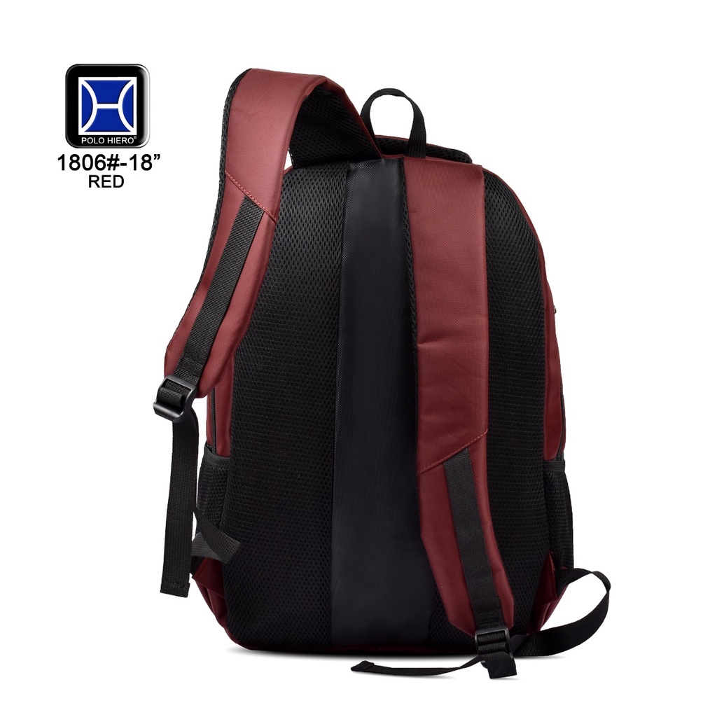 (RF) Tas Ransel Sekolah Polo Hiero 1806 Gembok Backpack Import Tas Pria Punggung (Free Rain Cover)