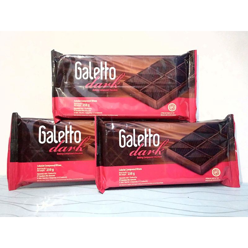 

COKLAT / COKLAT BATANG GALETTO/COKLAT BLOK Galetto/Galetto Dark Baking Compound Chocolate 250GR