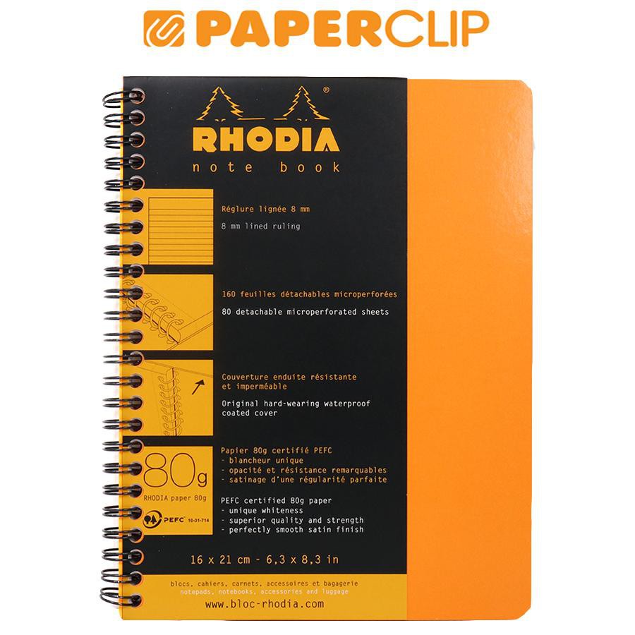 

NOTEBOOK RHODIA WIREBOUND A5+ ORANGE LINED 193468C