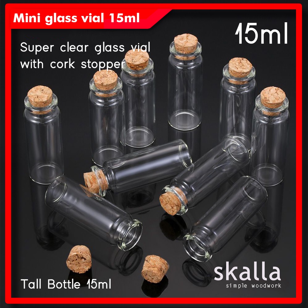 Jual Botol Kaca Mini Vial Tutup Gabus Kayu Cork Kecil Ml Clear Shopee Indonesia