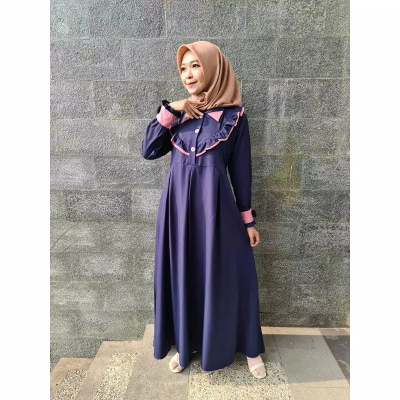 (COD) (HOT PRODUK)  TERMURAH GAMIS KIMMY DEWASA / Gamis Moscrape Premium / Prita maxi/ lilla maxi-1