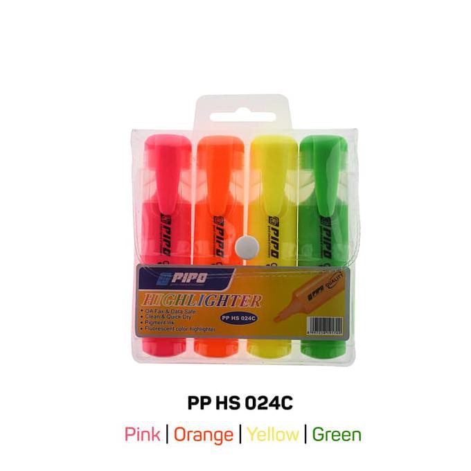 

CABANG- 1 set isi 4pcs Pipo hs 024c highlighter penanda tulisan LIMITED EDITION