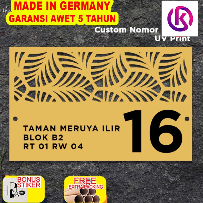 

Grosir NOMOR RUMAH KUNING PATTERN 32x20 MODERN / NOMOR RUMAH ACRYLIC UV PRINT