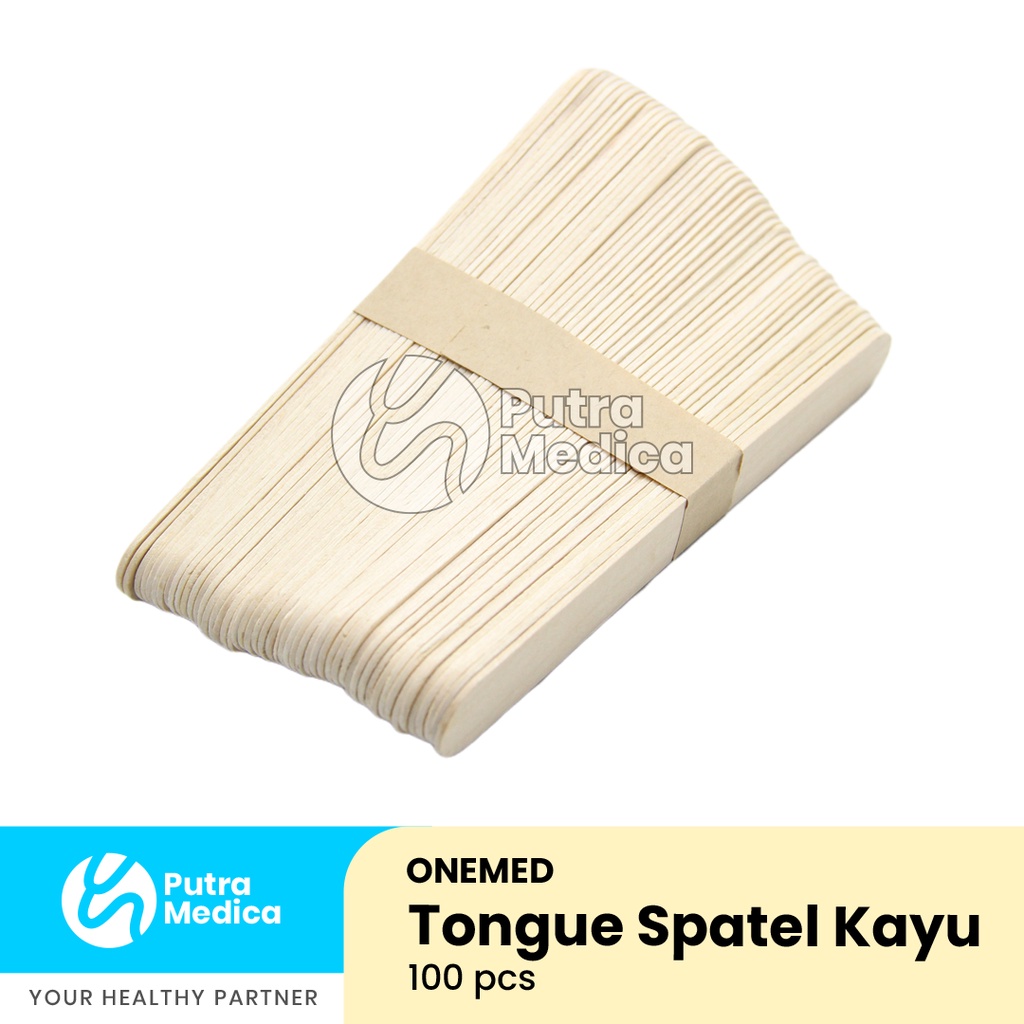 Onemed Tong Spatel Kayu - isi 100pcs / Sudip Lidah / Tongue Depressor