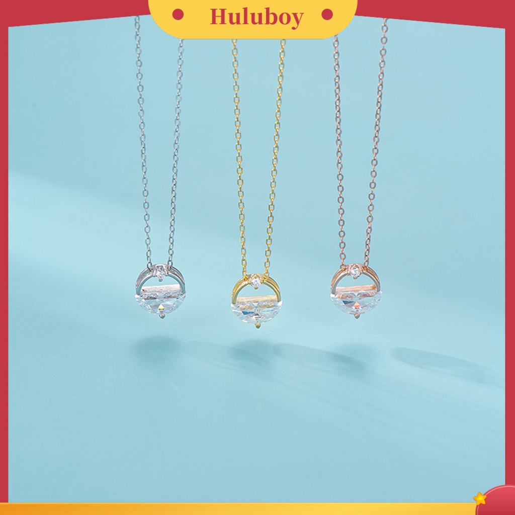 Hu Hu Hu Hu Hu Alat Bantu Pasang Kacamata♡ Kalung Rantai Lapis Silver Dengan Liontin Cincin Air Untuk Wanita
