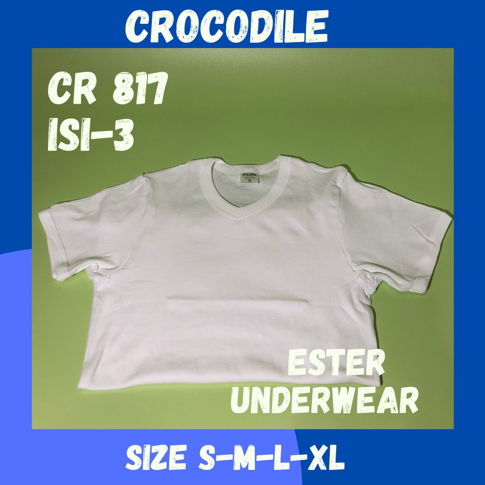 Kaos Oblong Pria Crocodile CR 817 Putih ISI-3 PCS