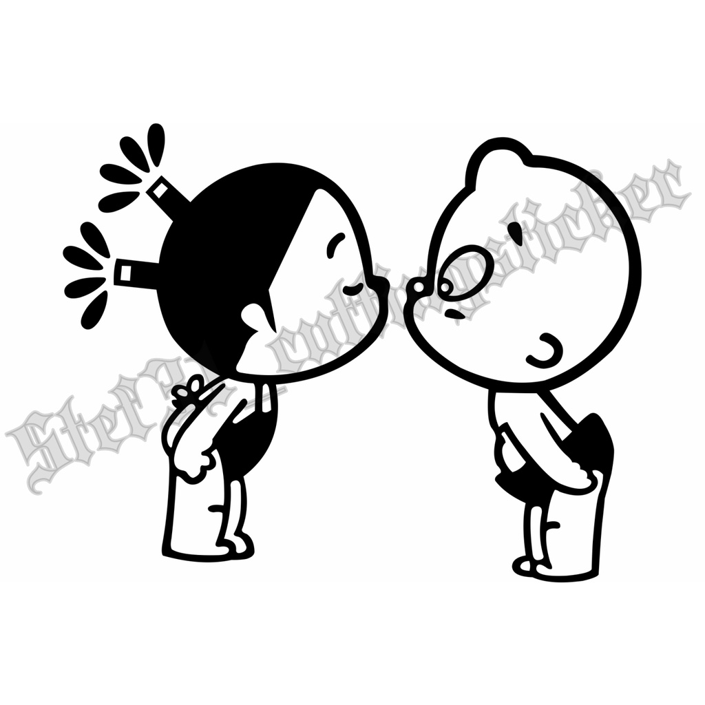 

Stiker cutting gambar anak ciuman