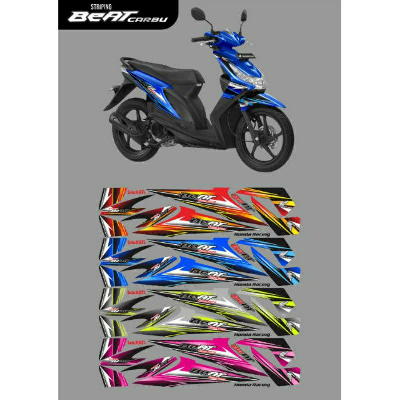 STIKER STRIPING MOTOR BEAT KARBU / Striping Stiker  Lis Variasi motor Beat Karbu