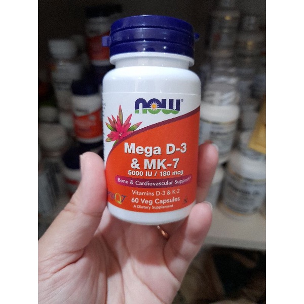 Vitamin D3 + K2 Mega D-3 & MK-7 Now