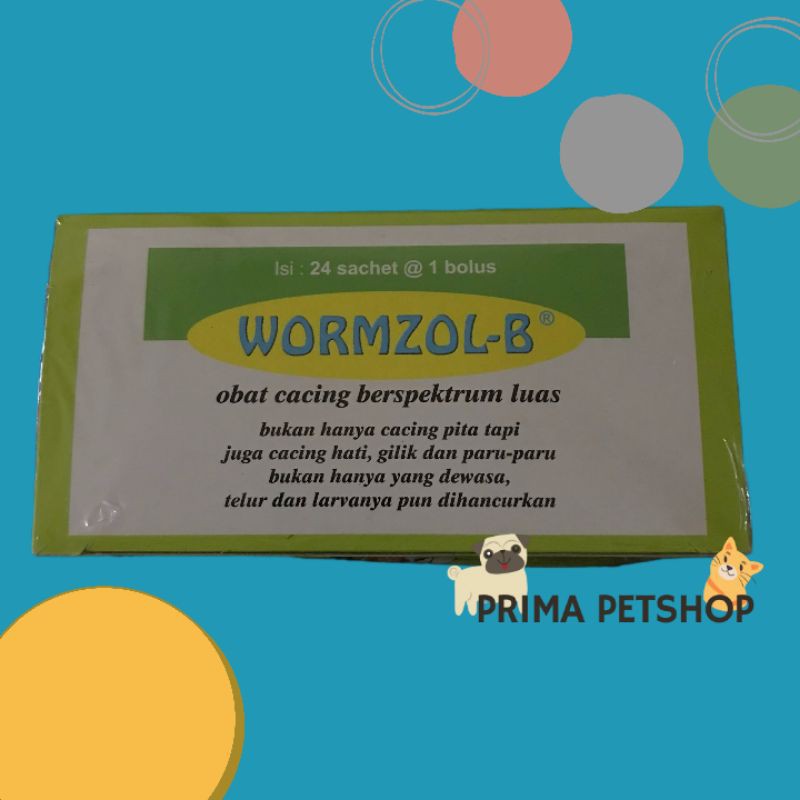 WORMZOL B 1 KOTAK ISI 24 SACHET Obat cacing lembu sapi