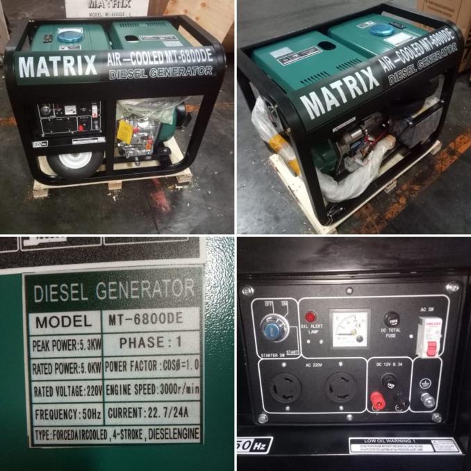 Genset Open Diesel 5000 Watt Matrix Mt6800De