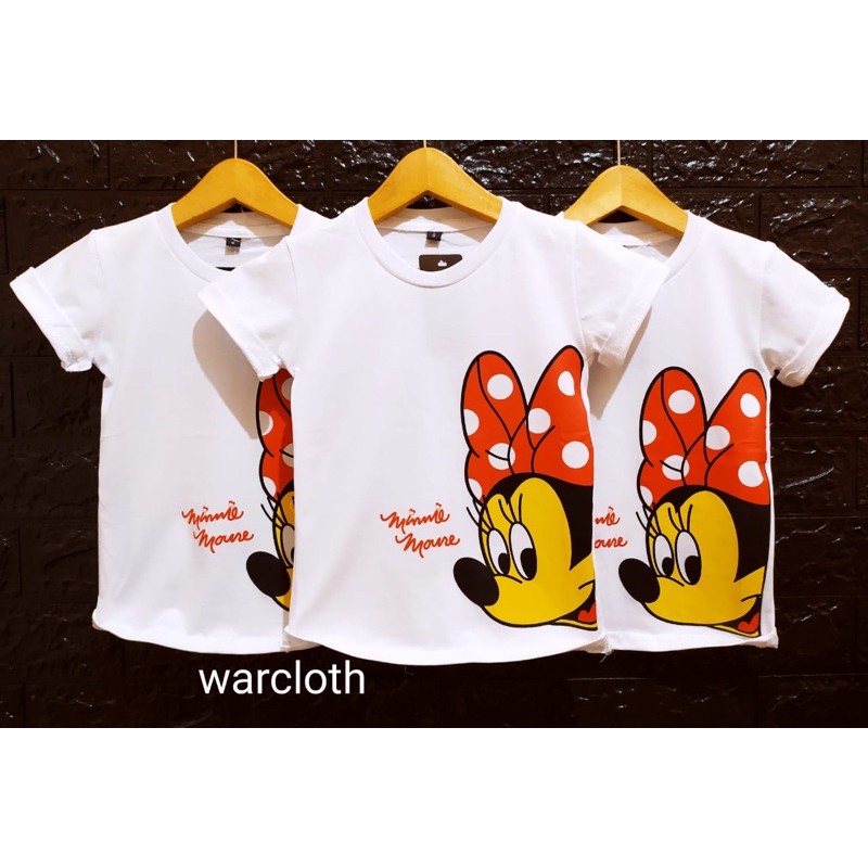 100% Realpict kaos baju distro anak Minimouse Putih Lucu