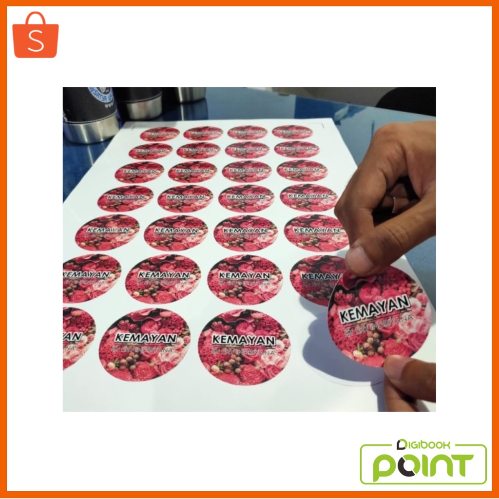 

Stiker Label Makanan Custom Bahan Chromo Print & Cut - Ready Template