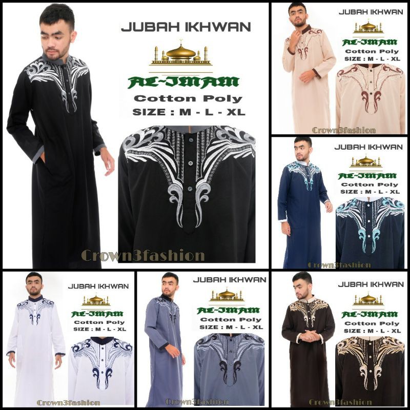 Jubah Pria Viral Terbaru Jubah Ikhwan Bordir Terlaris √ COD OK