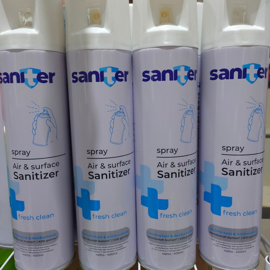 Disinfetan Saniter/Disinfectan Saniter Spray 400ml / Saniter Spray Air & Surface Fresh Anti bakteri