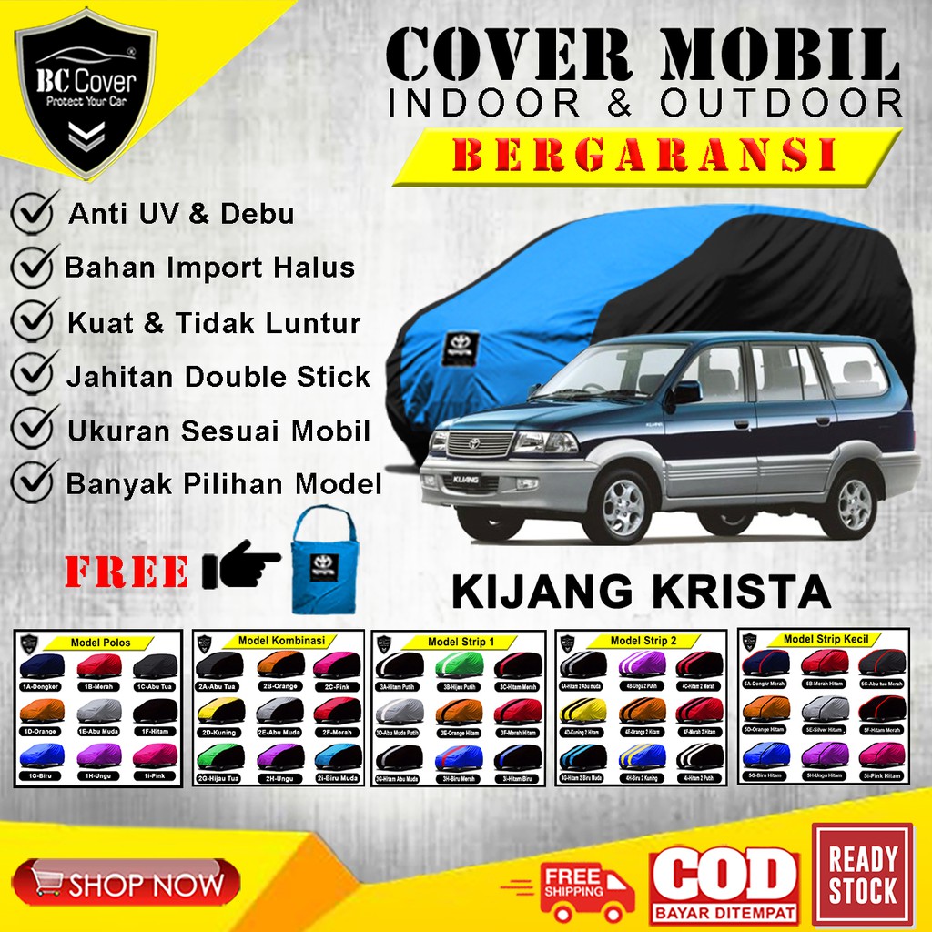 Body Cover Mobil Kijang Krista, Sarung Mobil Toyota Kijang Kapsul, Selimut Penutup Pelindung Jas Mantol Kerudung Tutup Mantel Kijang Krista Outdoor