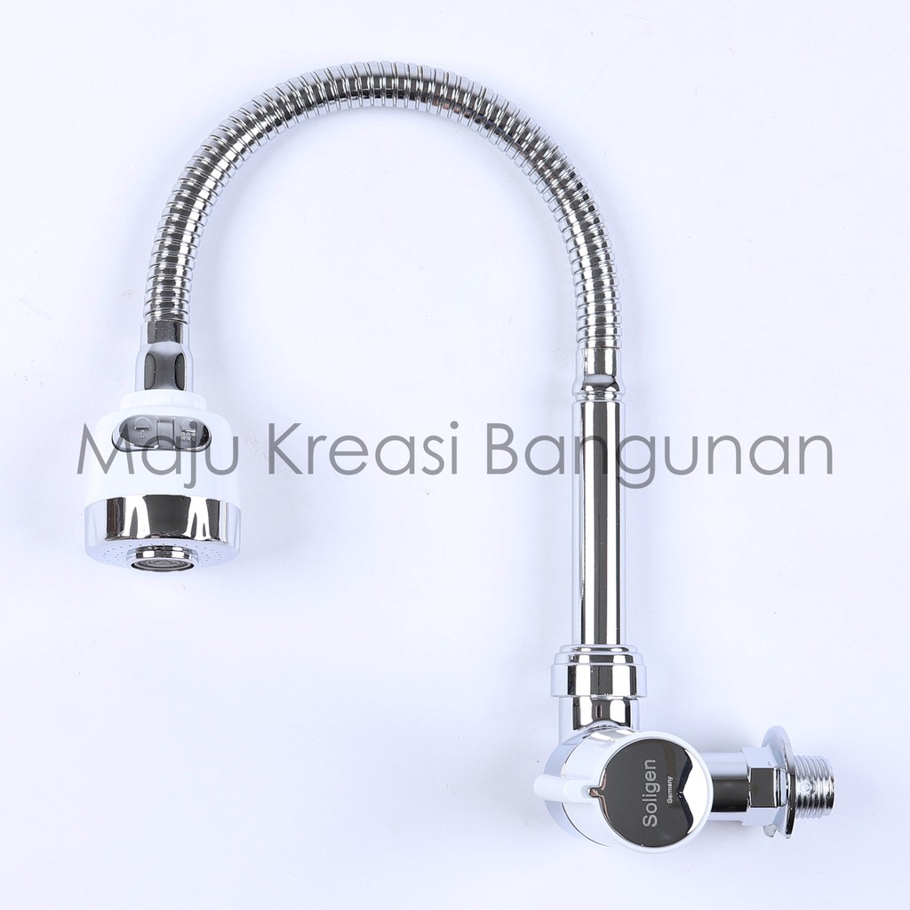 Kran Angsa Fleksibel NEW SOLIGEN PVC Chrome Keran Cuci Piring Tembok Sink WS4 WS4C WS4W Flexible