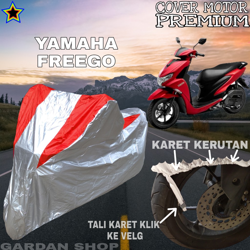 Sarung Motor YAMAHA FREEGO Silver MERAH Body Cover Penutup Motor Yamaha Freego PREMIUM