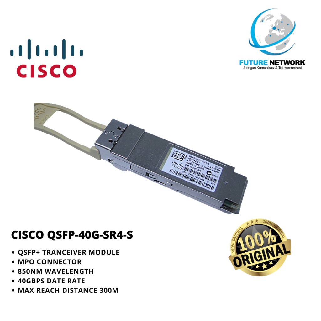 CISCO QSFP-40G-SR4-S-QSFP TRANSCEIVER MODULE