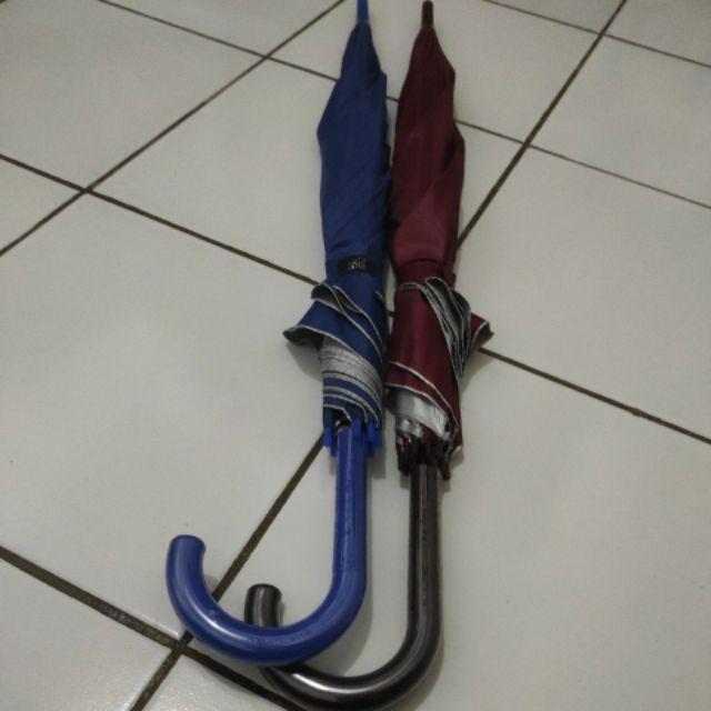 Jktumbrella / Payung Tongkat Polos / Gagang Warna / Sablon Promosi / Grc - 75008