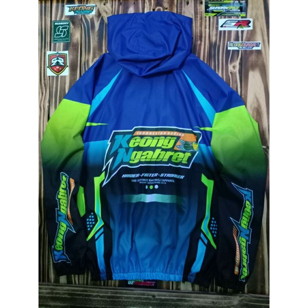 jaket parasut original sunday race motif racing allsize