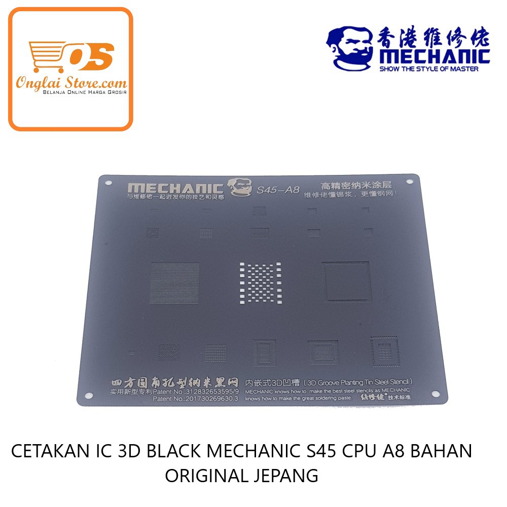 Cetakan Ic 3D Black Mechanic S45 Cpu A8 Bahan Original Jepang
