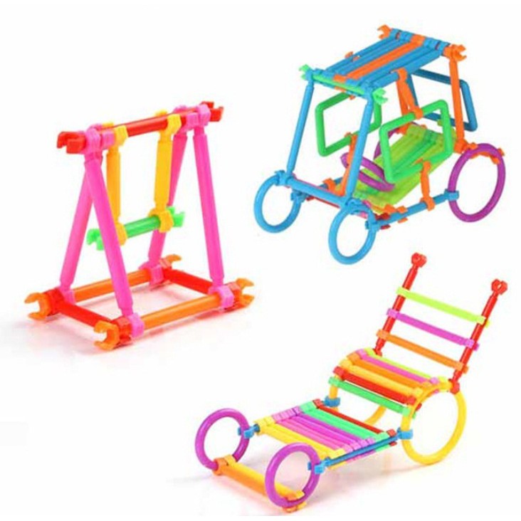 Mainan edukasi anak stik puzzle lego stick bar 3D 610pcs