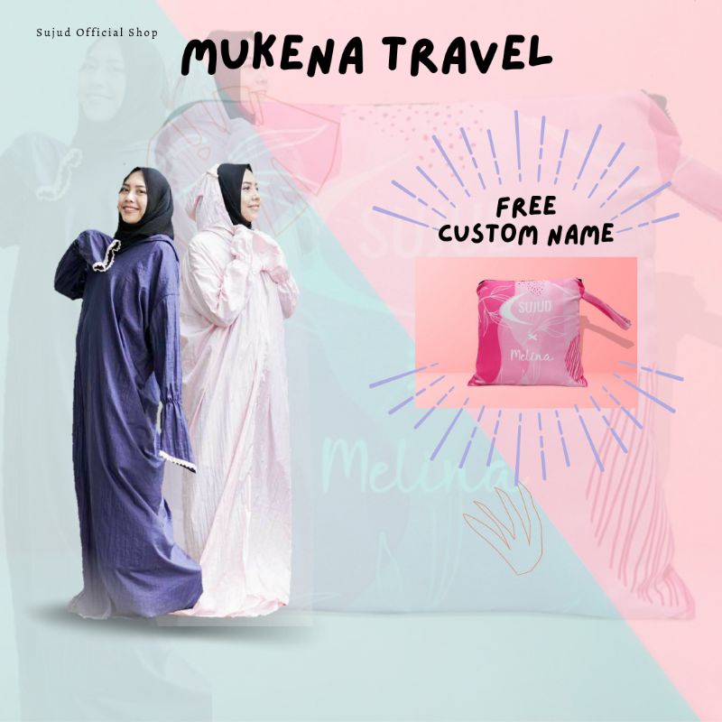 Mukena Travel Custom Nama by SUJUD | Prayer Robe Free Custom Personal Name