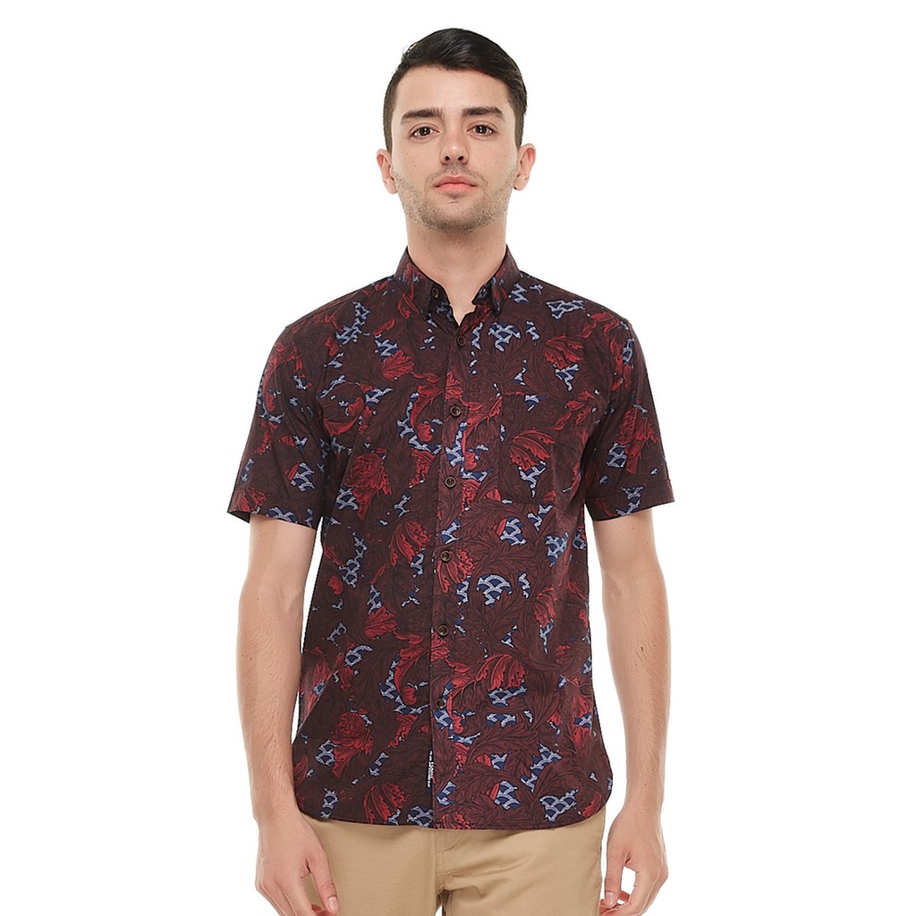 Salt n Pepper Kemeja Lengan Pendek 275 Maroon