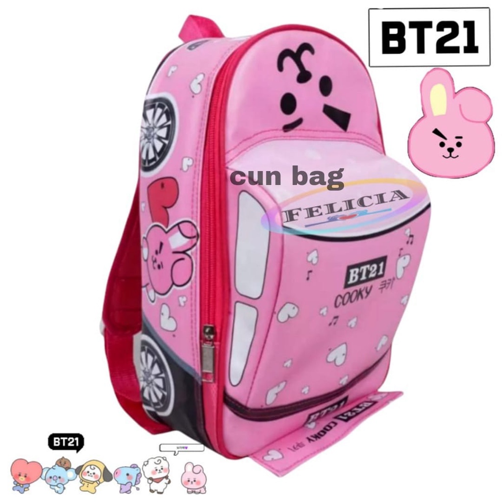 Tas Ransel Mobile Perempuan BT21+Topi