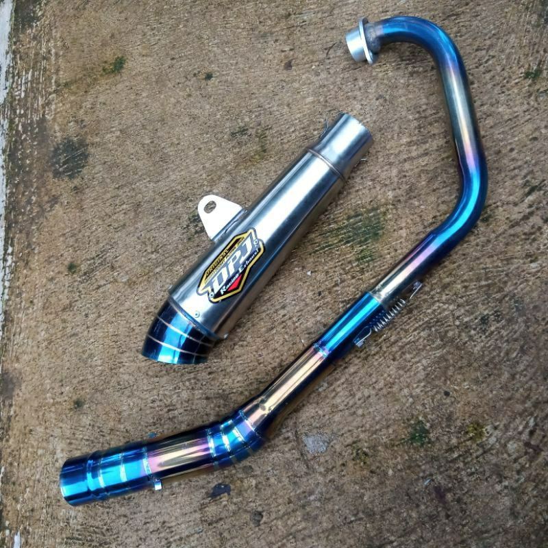 KNALPOT DPJ SARTENG PUCUK BLUE LEHER BLIE GOLD SATRIA FU VIXION JUPITER MX