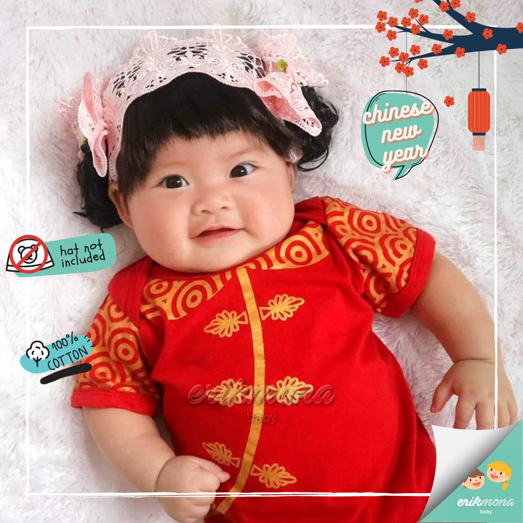 Ermon Baby - Jumper Bayi Laki Laki Perempuan Jumper Baby Cowok Cewek Lucu Model Qibao Imlek Usia 0 - 12 Bulan
