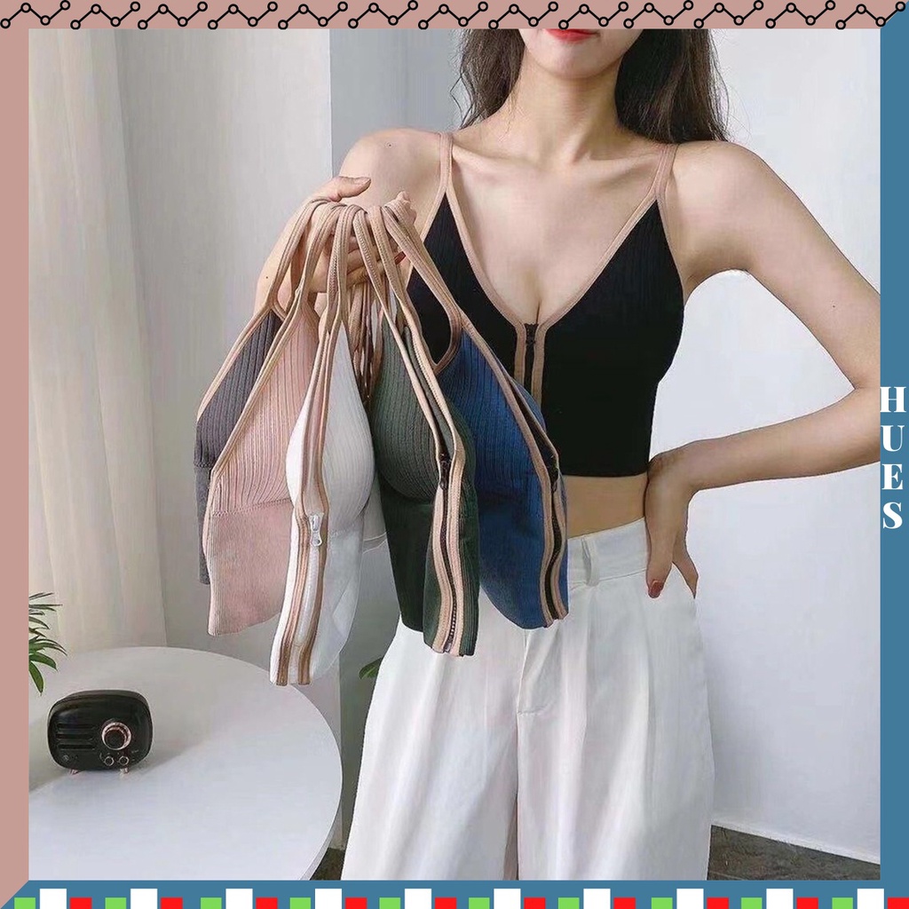 HUES.ID Bra Sport Wanita Model Resleting Tank Top Korea 1054
