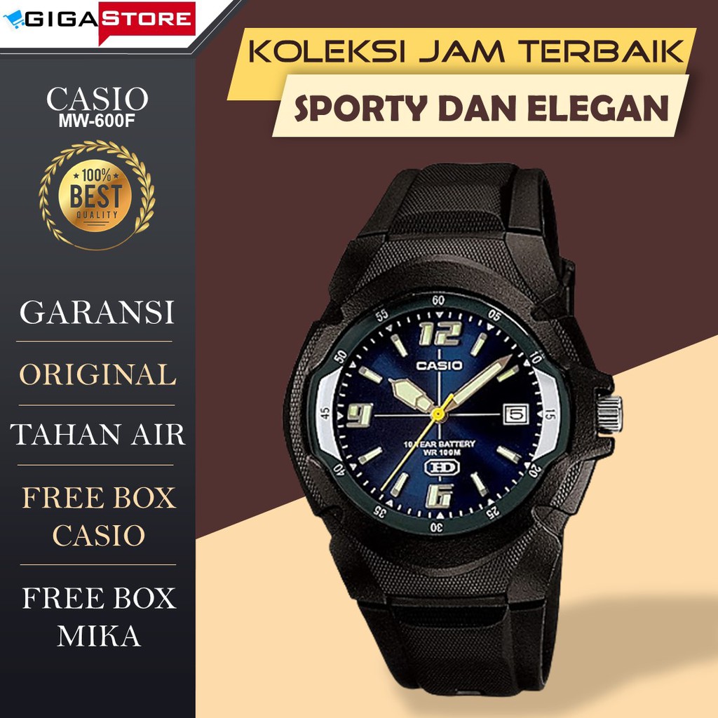 Jam Tangan Pria Cowo Casio MW 600F Gshock G Shock Original Digital Cowok Laki Tahan Anti Air Murah
