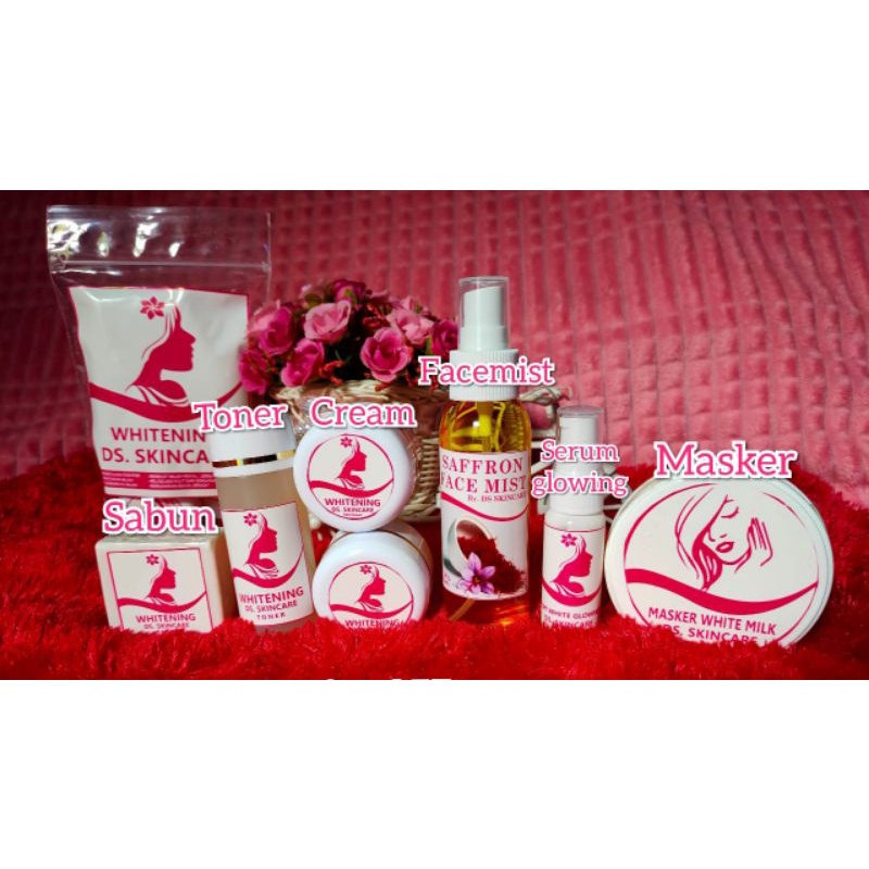 Paket Super Komplit Ds Skincare ampuh /pemutih wajah/super glowing/anti jerawat flek kulit kusam